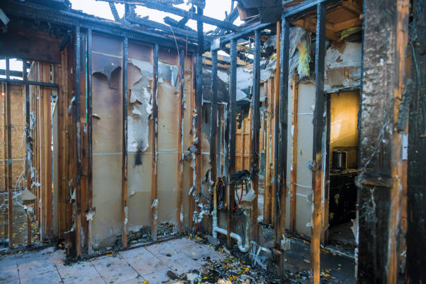 Professional Fire Damage Restoration technician working in Estancia, NM
